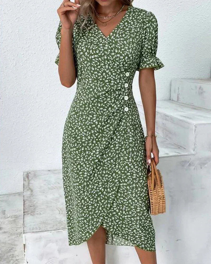 Sara™ | Stilfuld Blomsterprintet Kjole