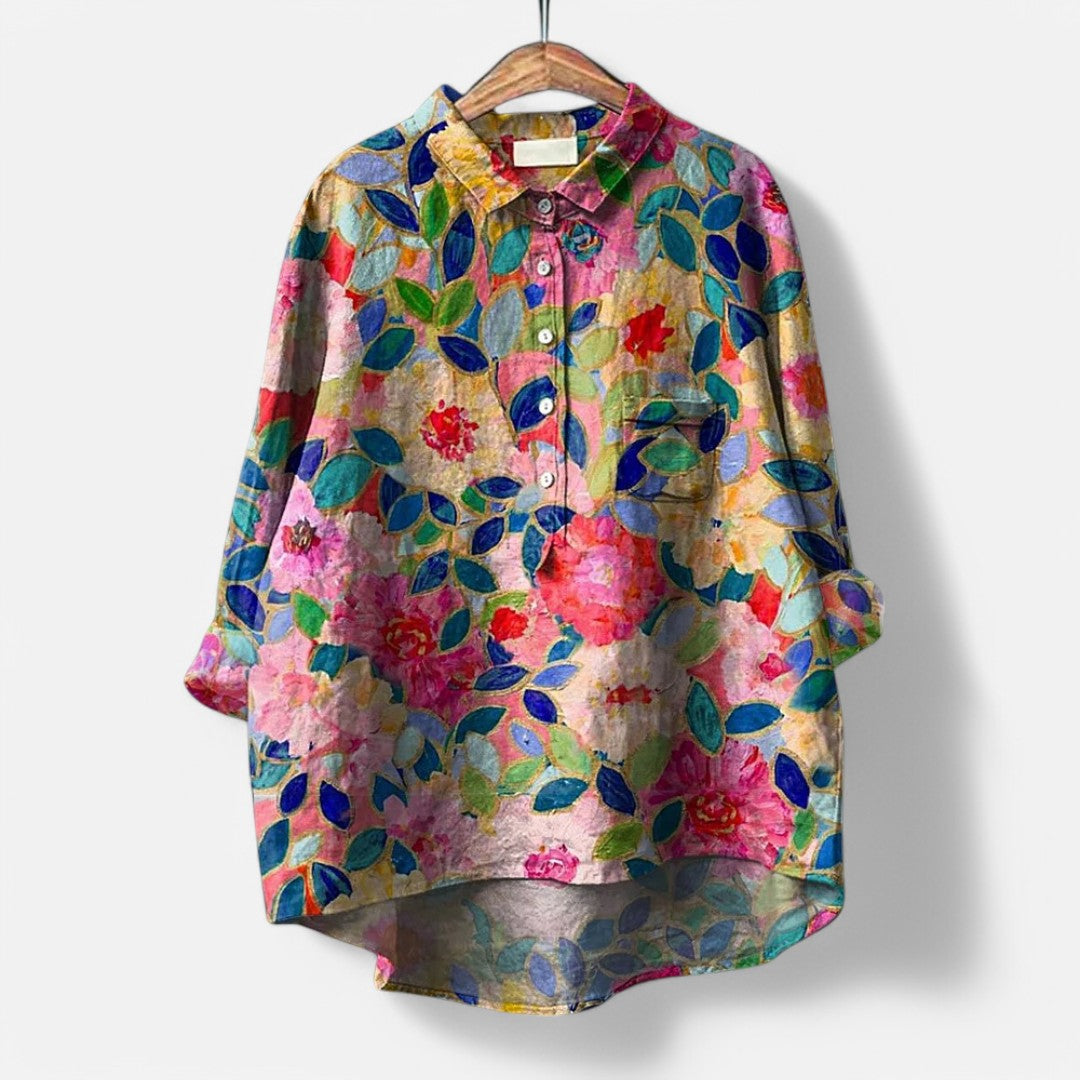 Sara™  | Bluse Med Kunstneriske Print