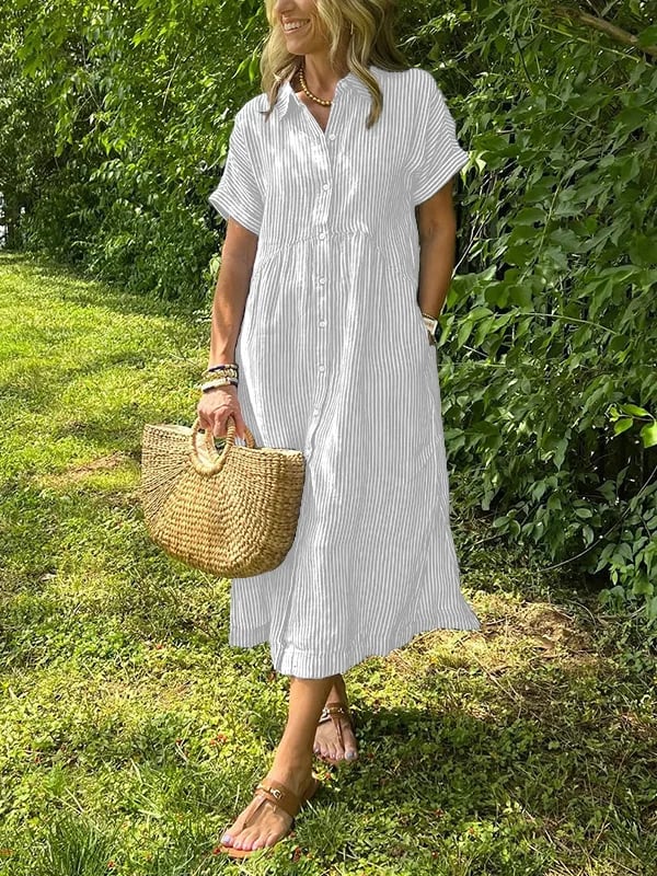 Sara™ | Let Sommerkjole Med Knapper