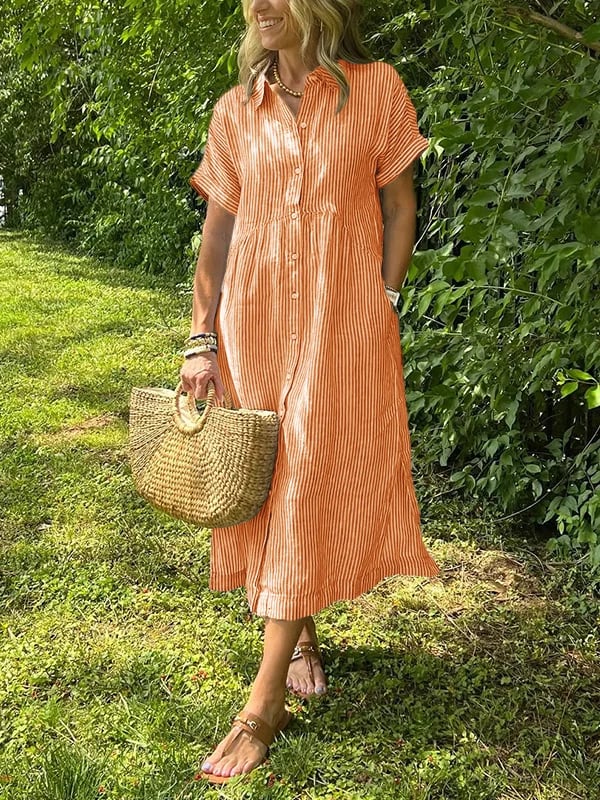 Sara™ | Let Sommerkjole Med Knapper