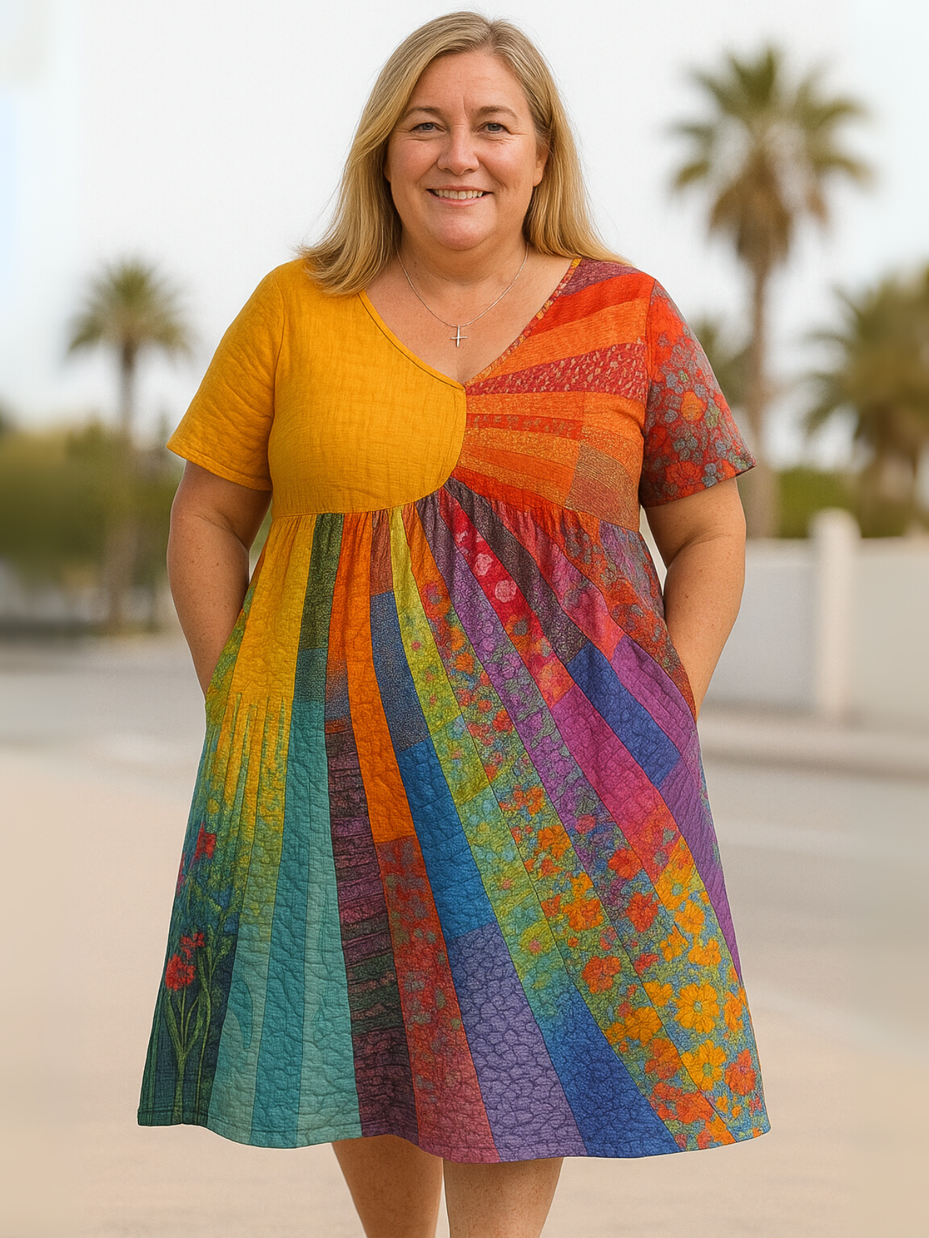 Sara™ | Farverig Boho Sommerkjole