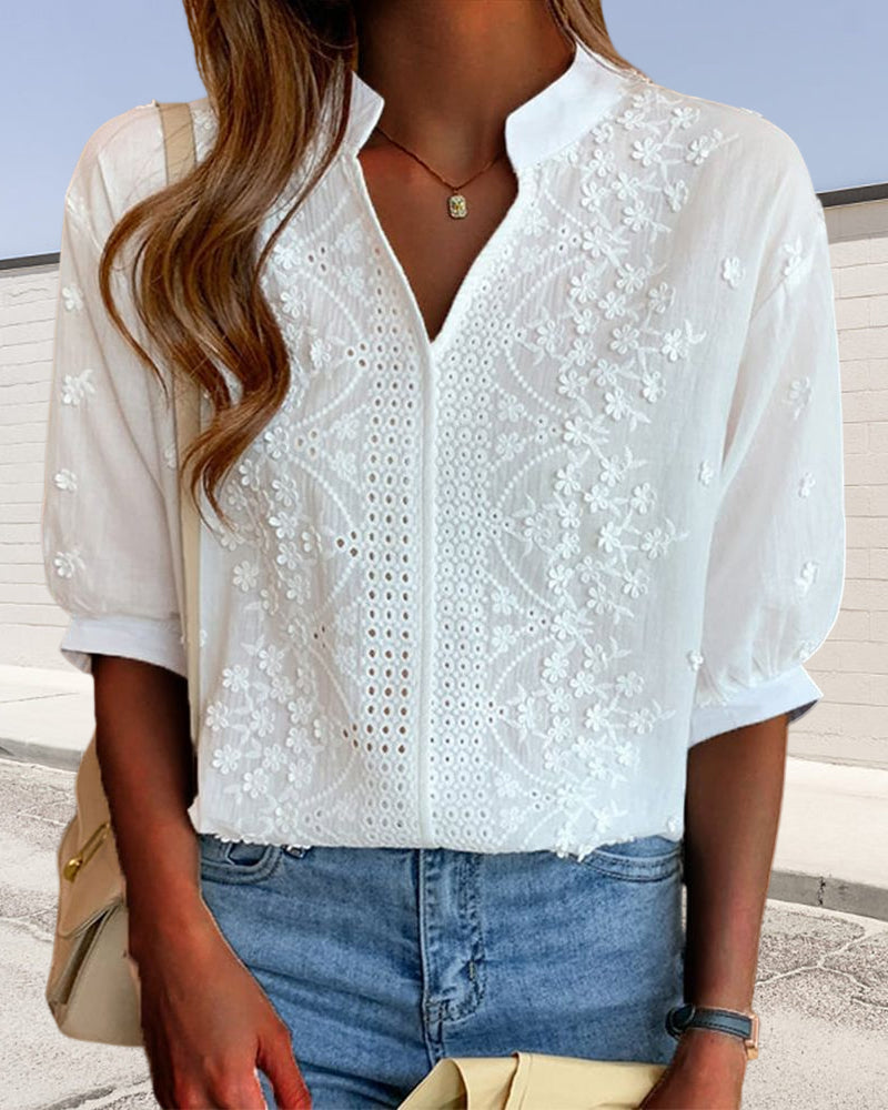 Sara™ | Let og Elegant Bluse med Pufærmer