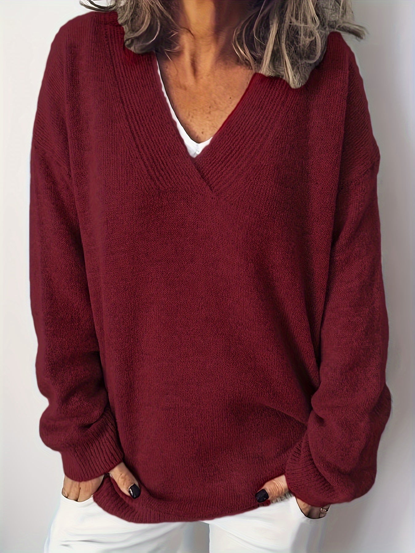 Sara™ | Blød og Tidløs V-Hals Sweater