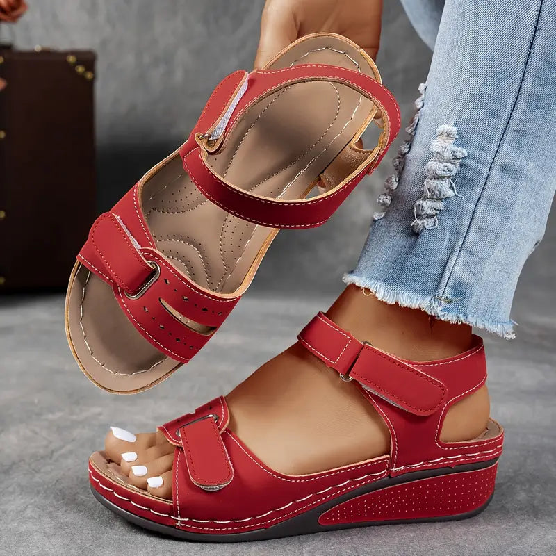 Sara™ ortopædiske sandaler med kilehæl