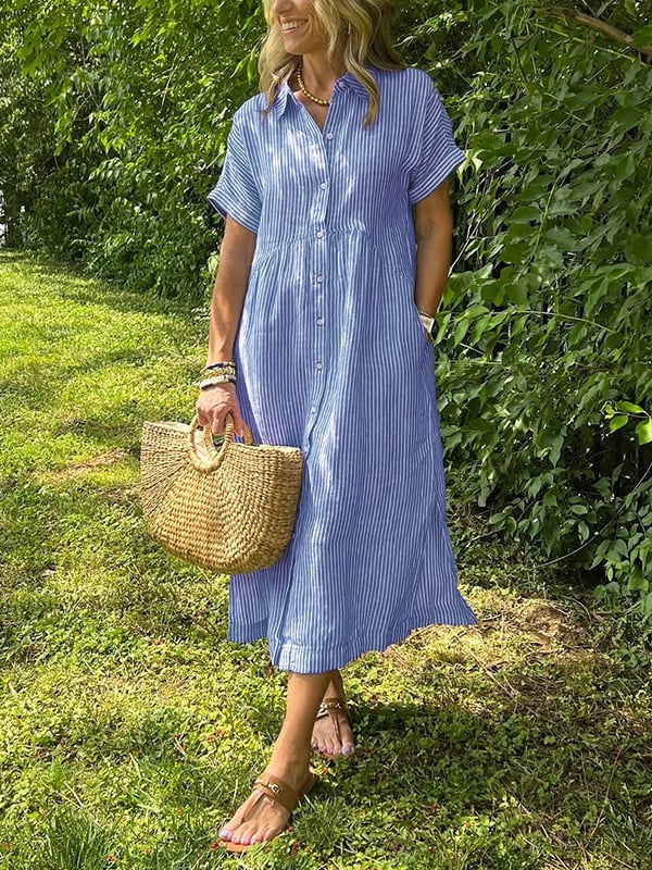 Sara™ | Let Sommerkjole Med Knapper