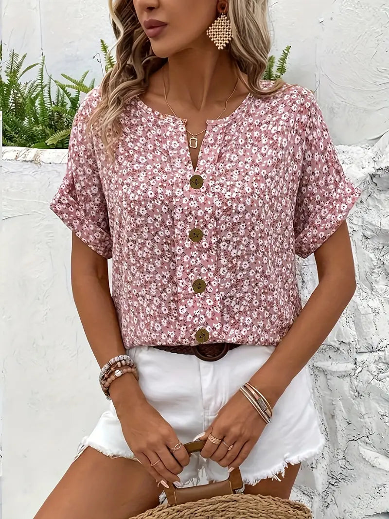 Sara™ | Elegant Blomstret Bluse