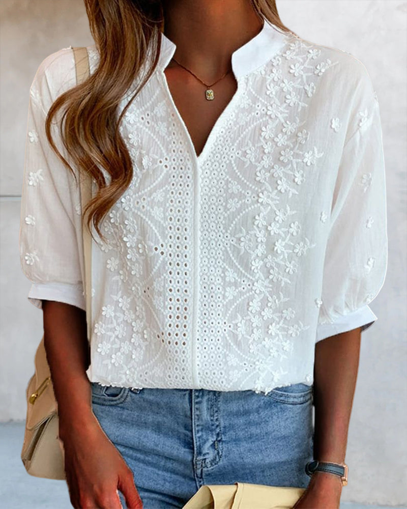 Sara™ | Let og Elegant Bluse med Pufærmer