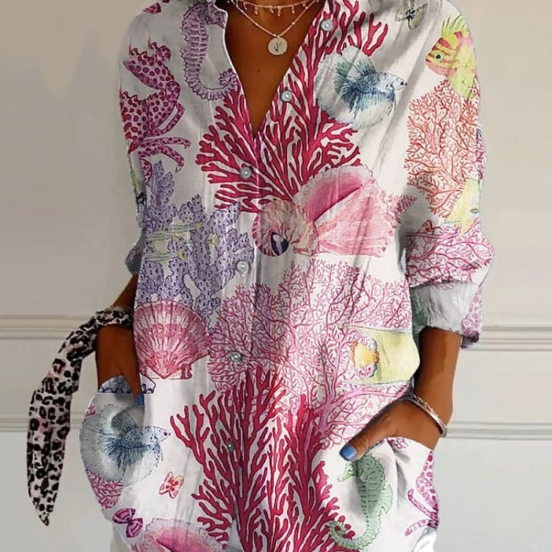 Sara™ | Stilfuld kunstbluse – føl dig fortryllet og sofistikeret