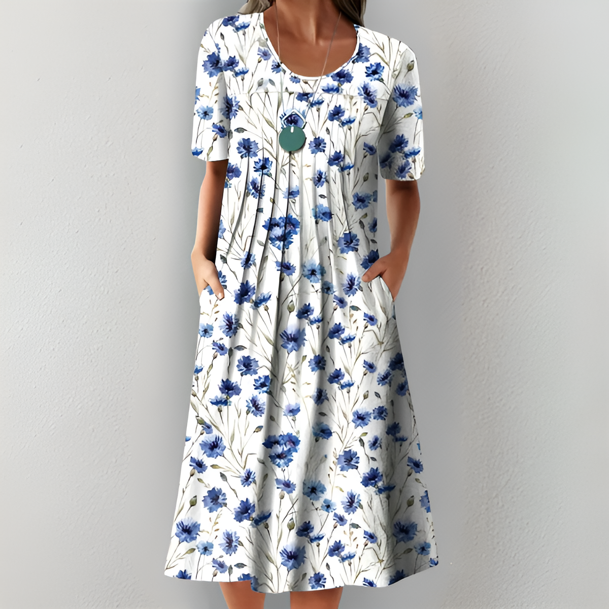 Sara™ | Blomstret Midikjole