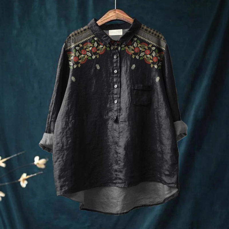 Sara™ | Stilfuld kunstbluse – føl dig elegant og uimodståelig