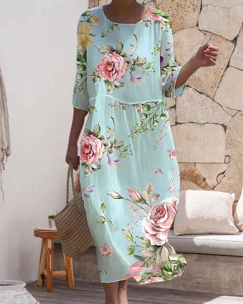 Sara™ | Elegant blomstret kjole