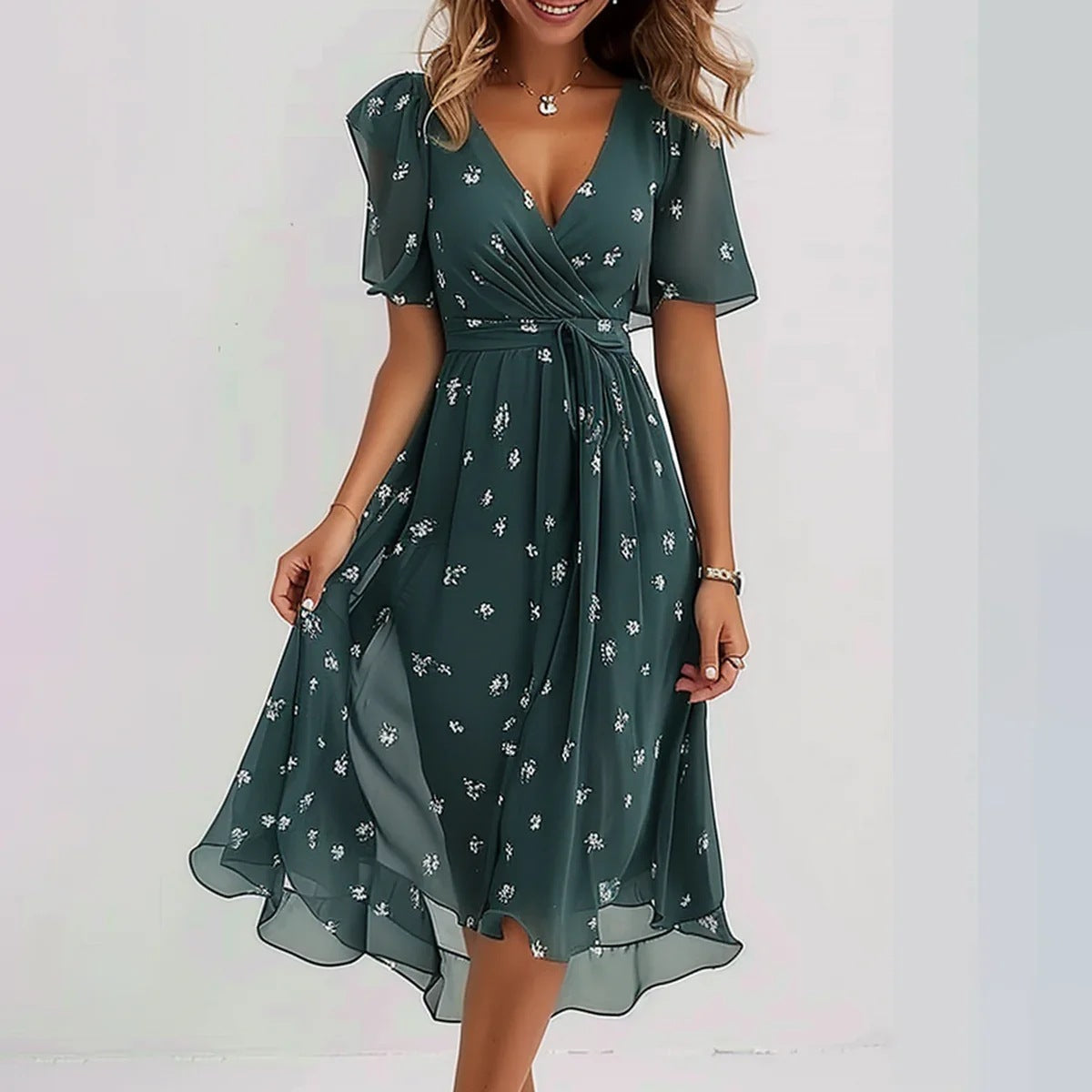 Sara™ | Stilfuld Midi Kjole