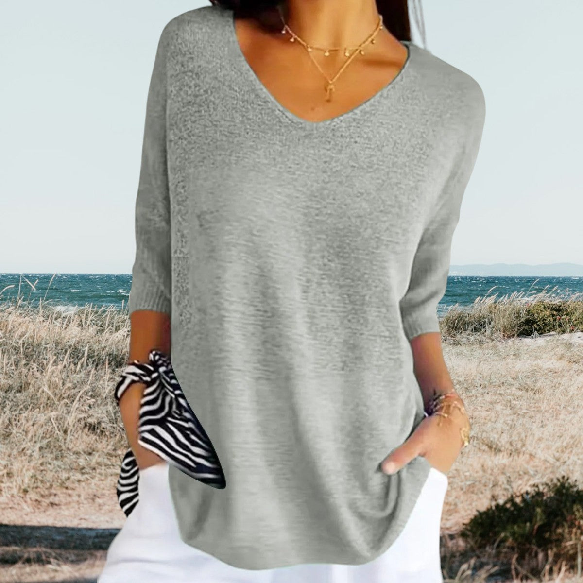 Sara™ | Stilfuld V-Hals Casual Top