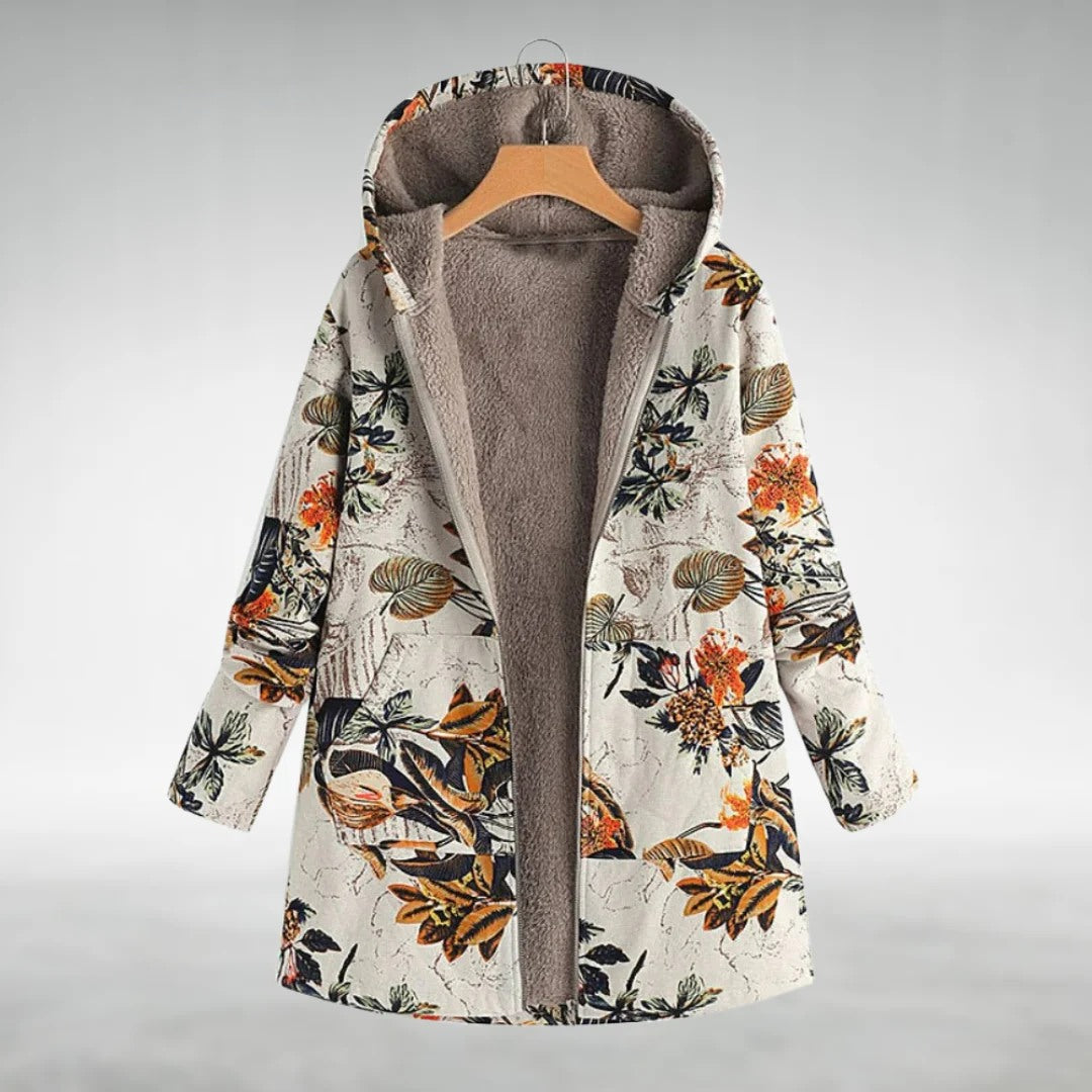 Sara™ | Stilfuld Blomstret Fleecejakke