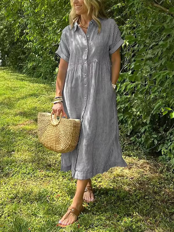 Sara™ | Let Sommerkjole Med Knapper