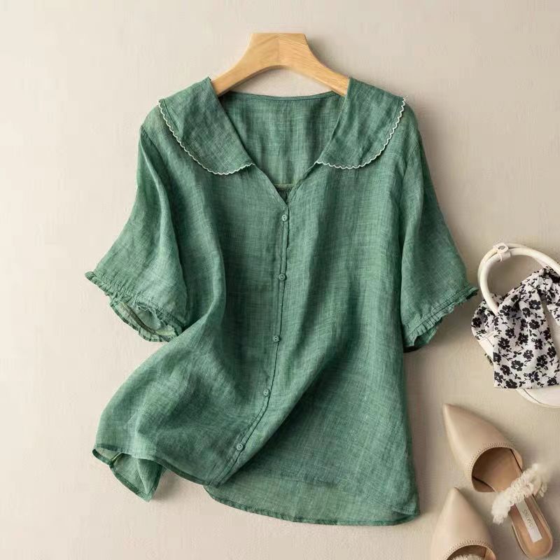Sara™ | Luftig linnedbluse