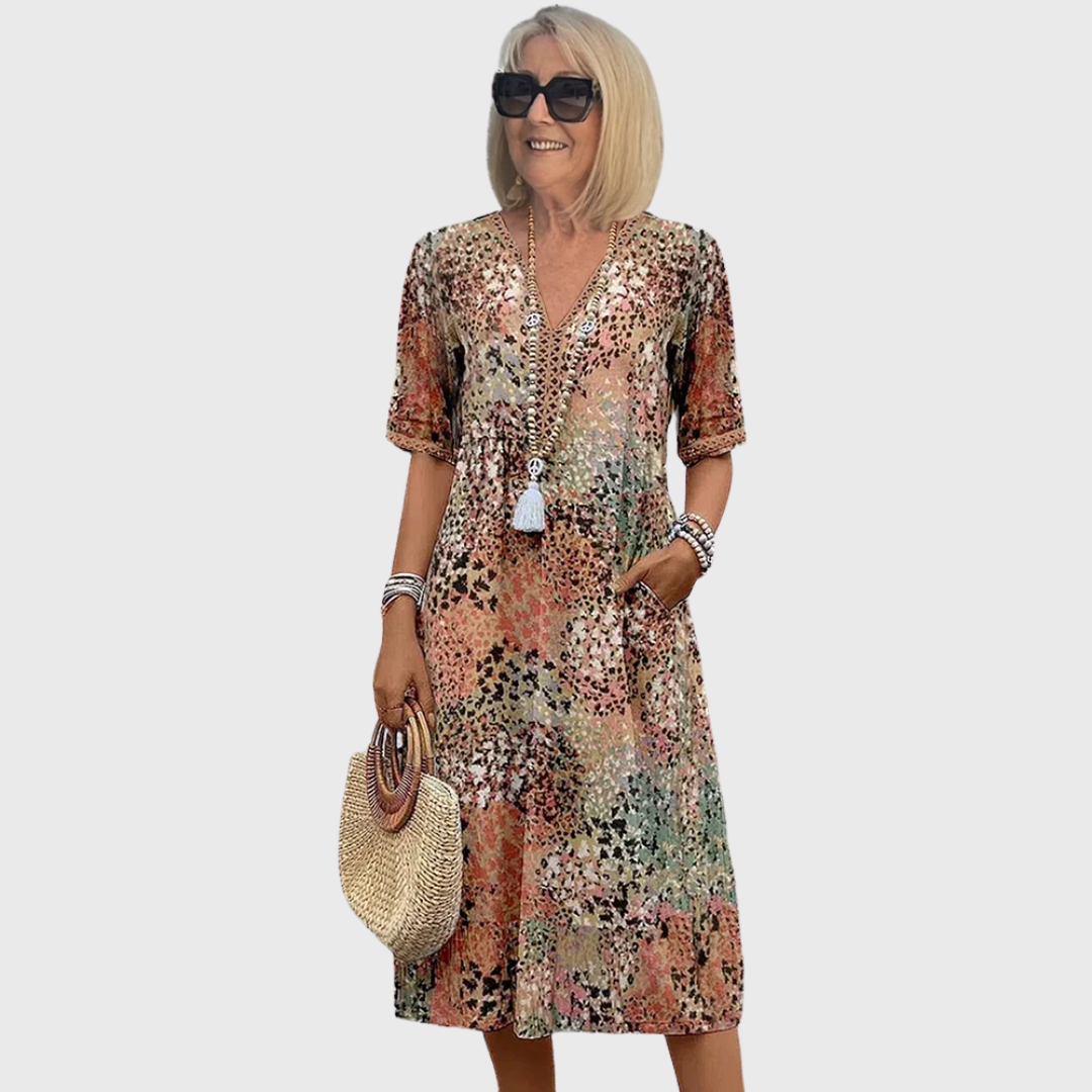 Sara™ | Livlig Blomstret Kjole