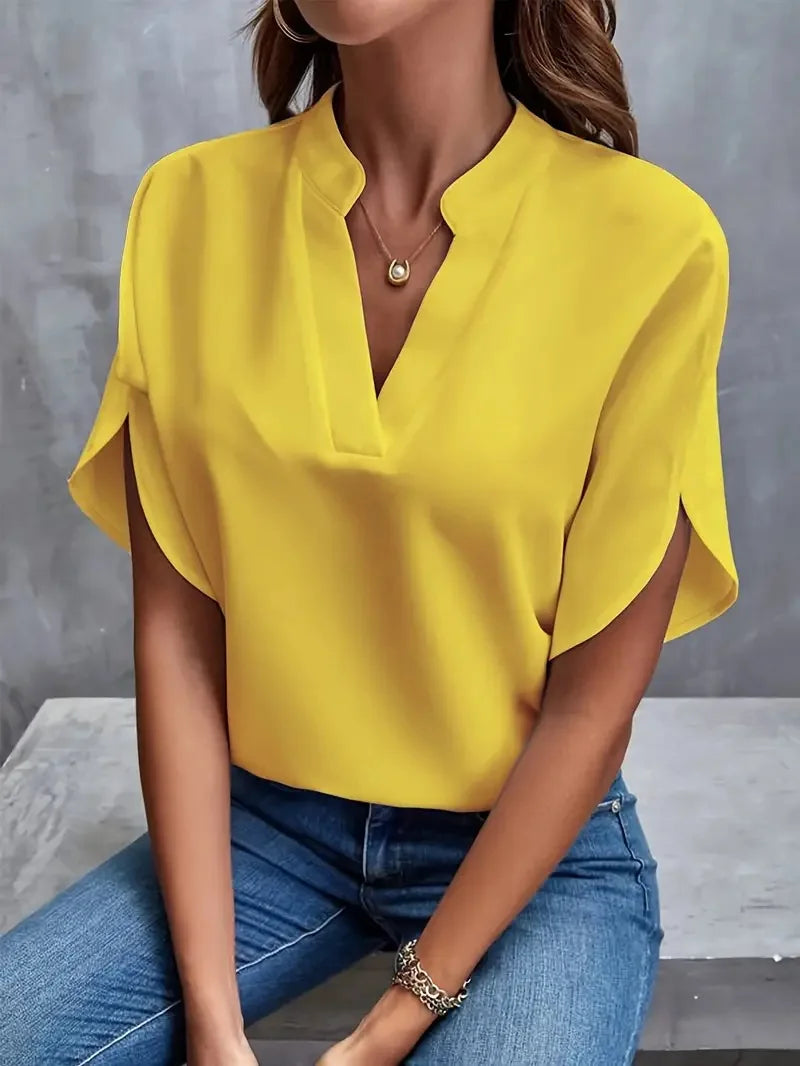 Sara™ | Stilfuld V-Hals Flydende Bluse