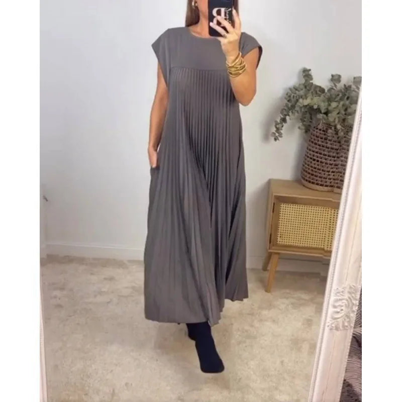 Sara™ | Plisseret Maxi Kjole
