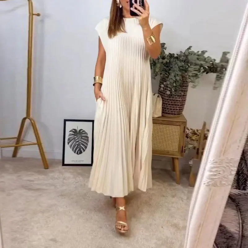 Sara™ | Plisseret Maxi Kjole