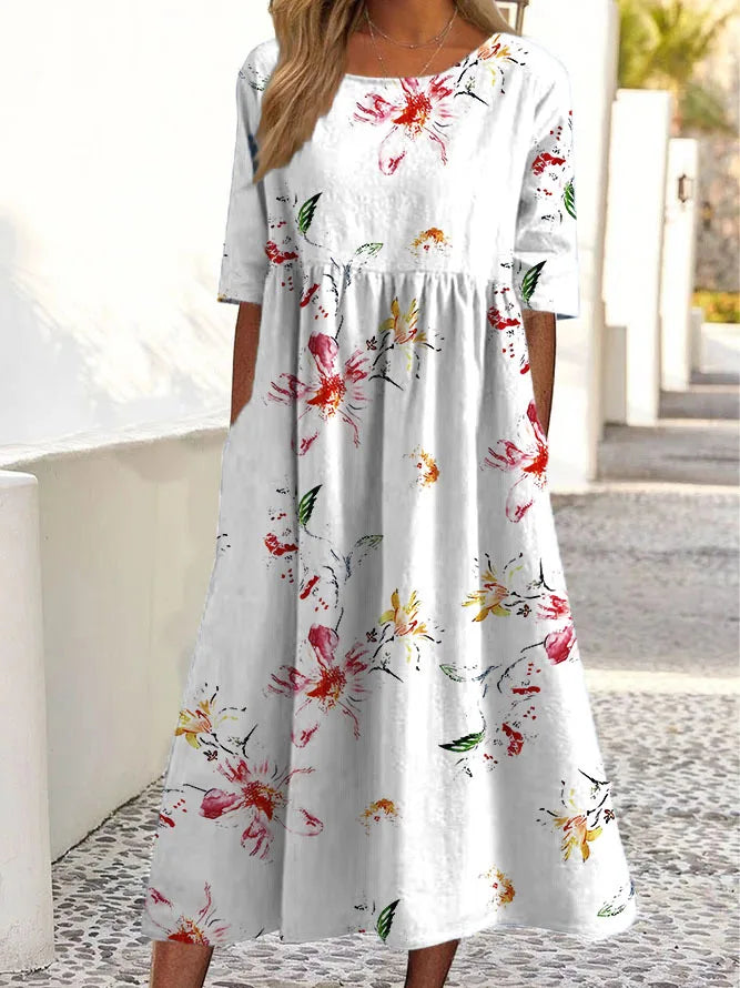 Sara® | Blød Blomsterkjole