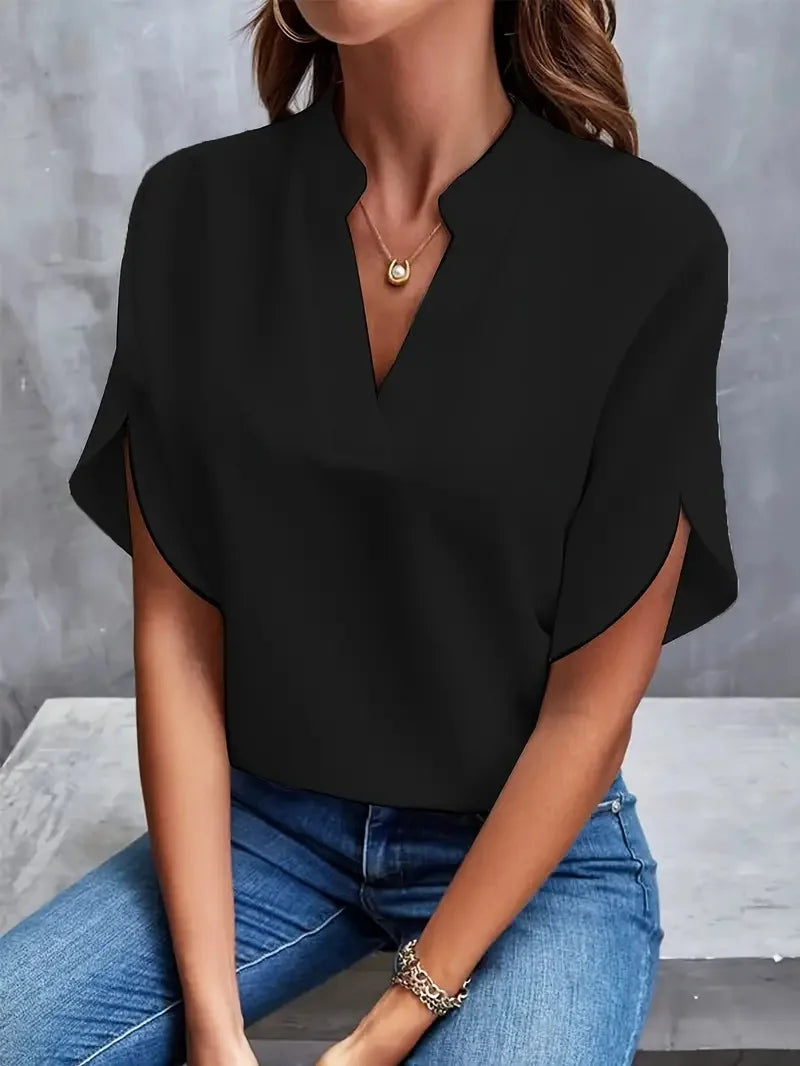 Sara™ | Stilfuld V-Hals Flydende Bluse
