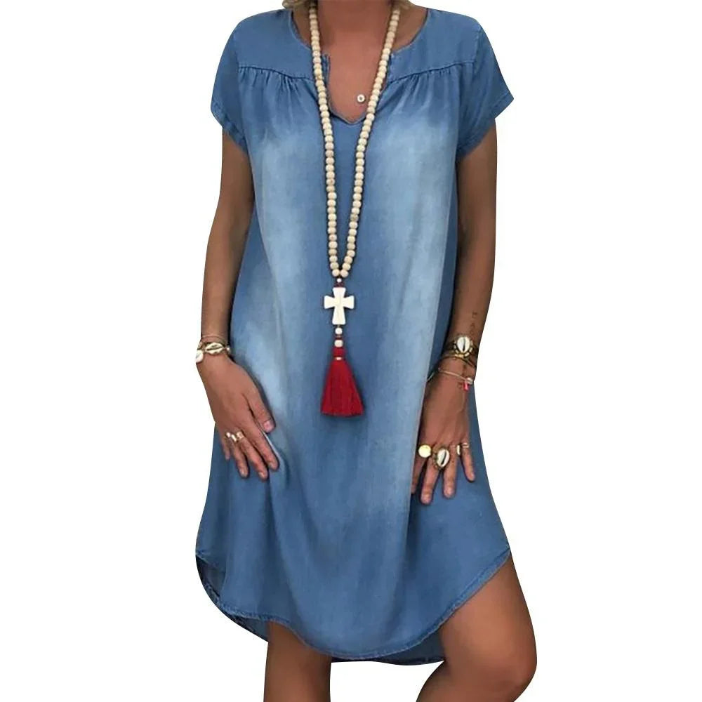 Sara™| Afslappet Denim Sommerkjole