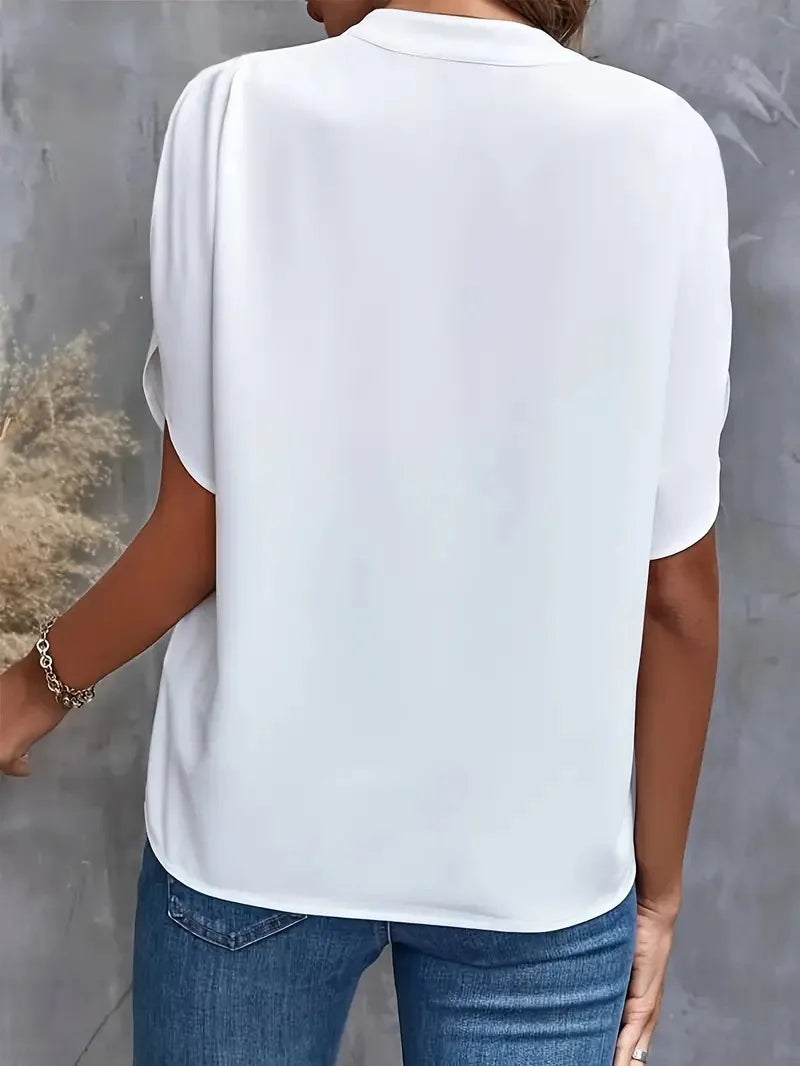 Sara™ | Stilfuld V-Hals Flydende Bluse