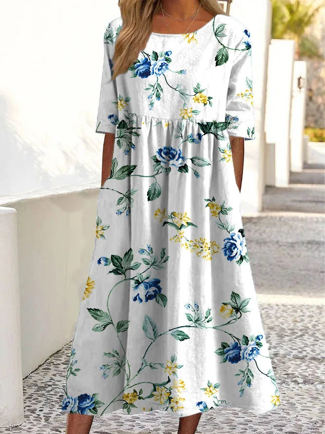 Sara® | Blød Blomsterkjole
