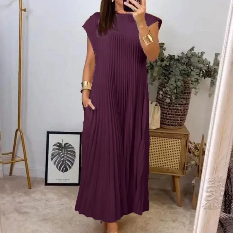 Sara™ | Plisseret Maxi Kjole
