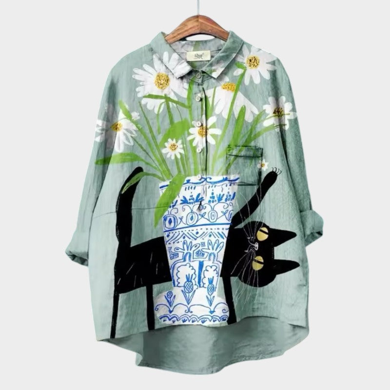 Sara™ | Kunstnerisk Printbluse