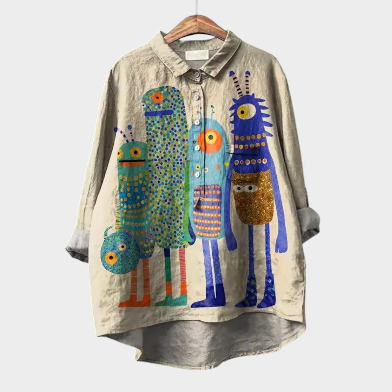 Sara™ | Kunstnerisk Printbluse