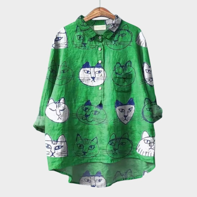 Sara™ | Kunstnerisk Printbluse