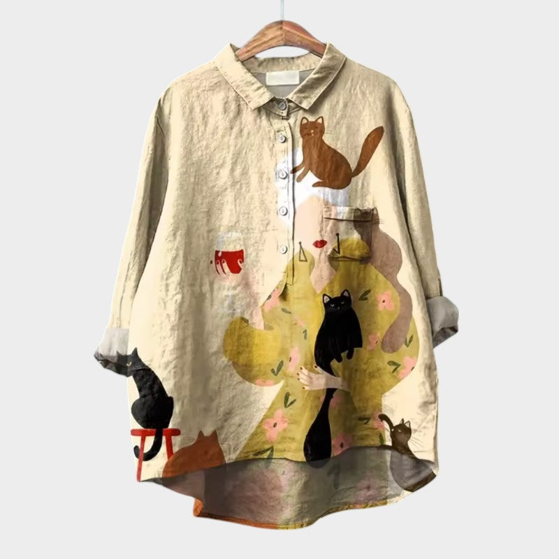 Sara™ | Kunstnerisk Printbluse