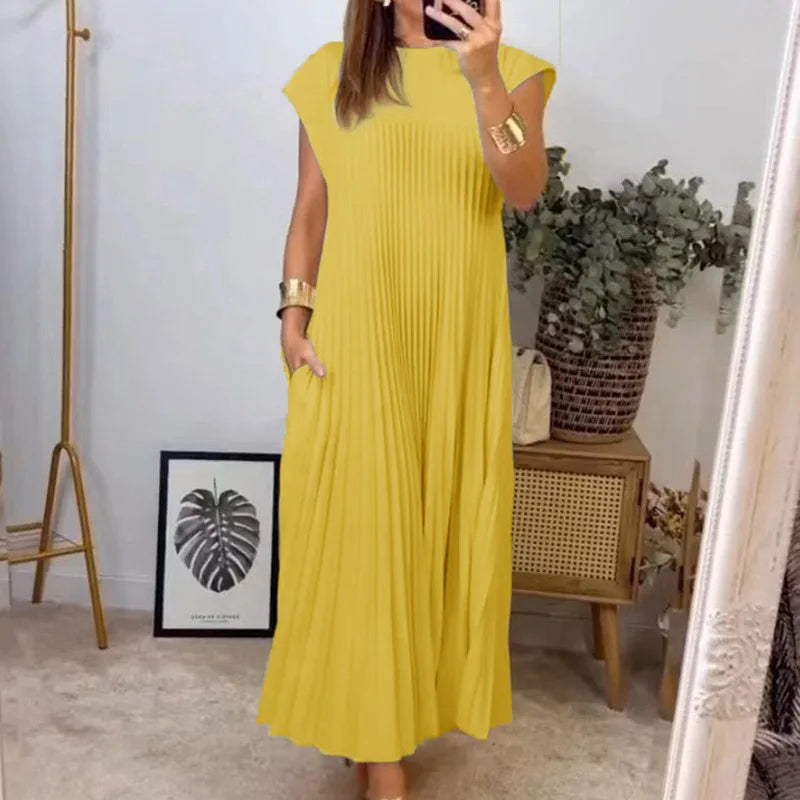 Sara™ | Plisseret Maxi Kjole