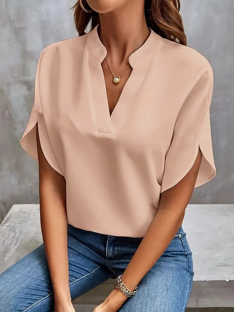 Sara™ | Stilfuld V-Hals Flydende Bluse