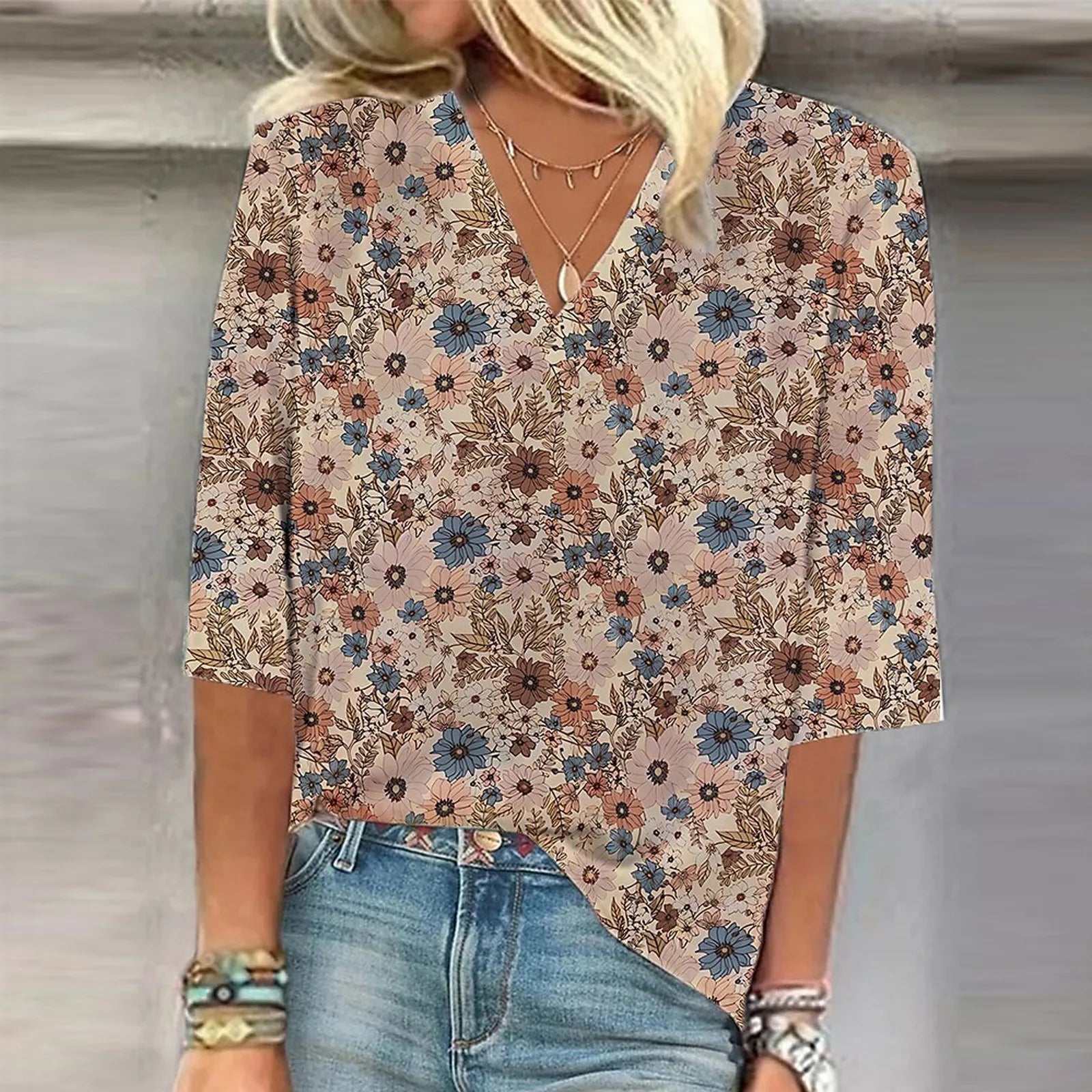 Sara™ | Vibrant Print Boho Bluse