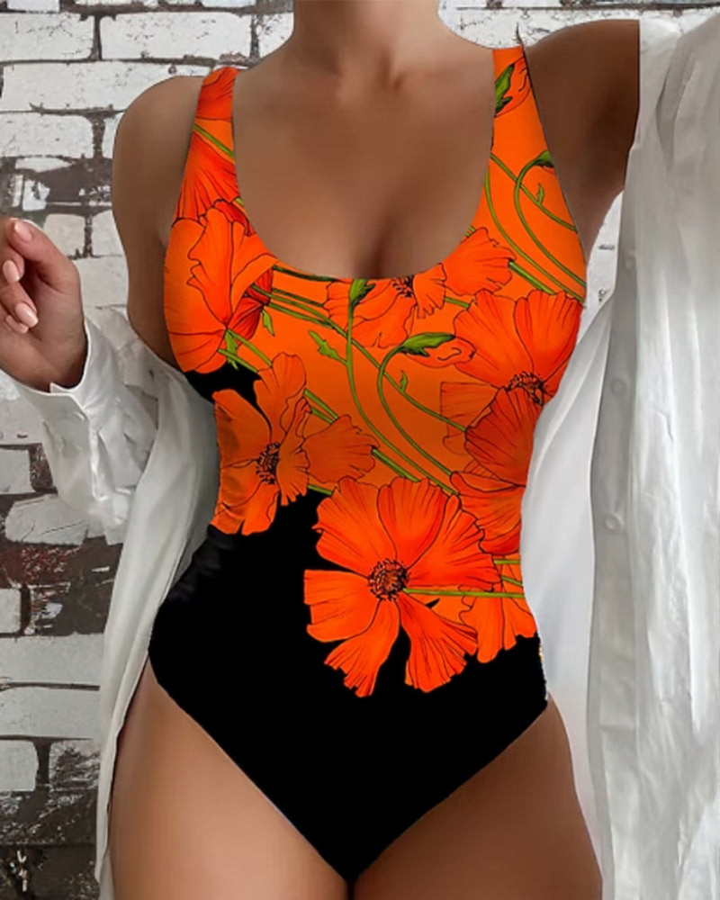 Sara™- Stilfuld badedragt i ét stykke med blomstermønster