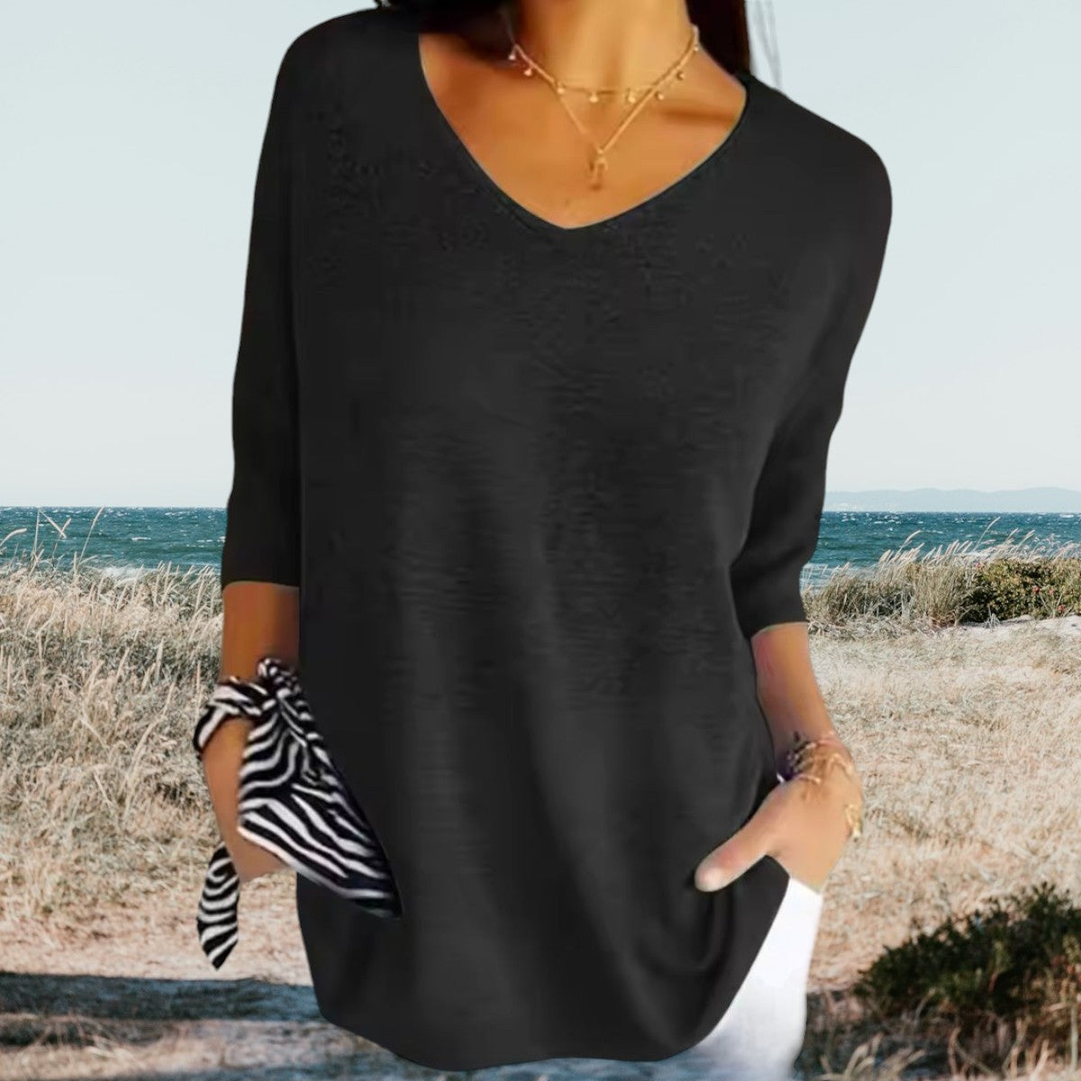 Sara™ | Stilfuld V-Hals Casual Top