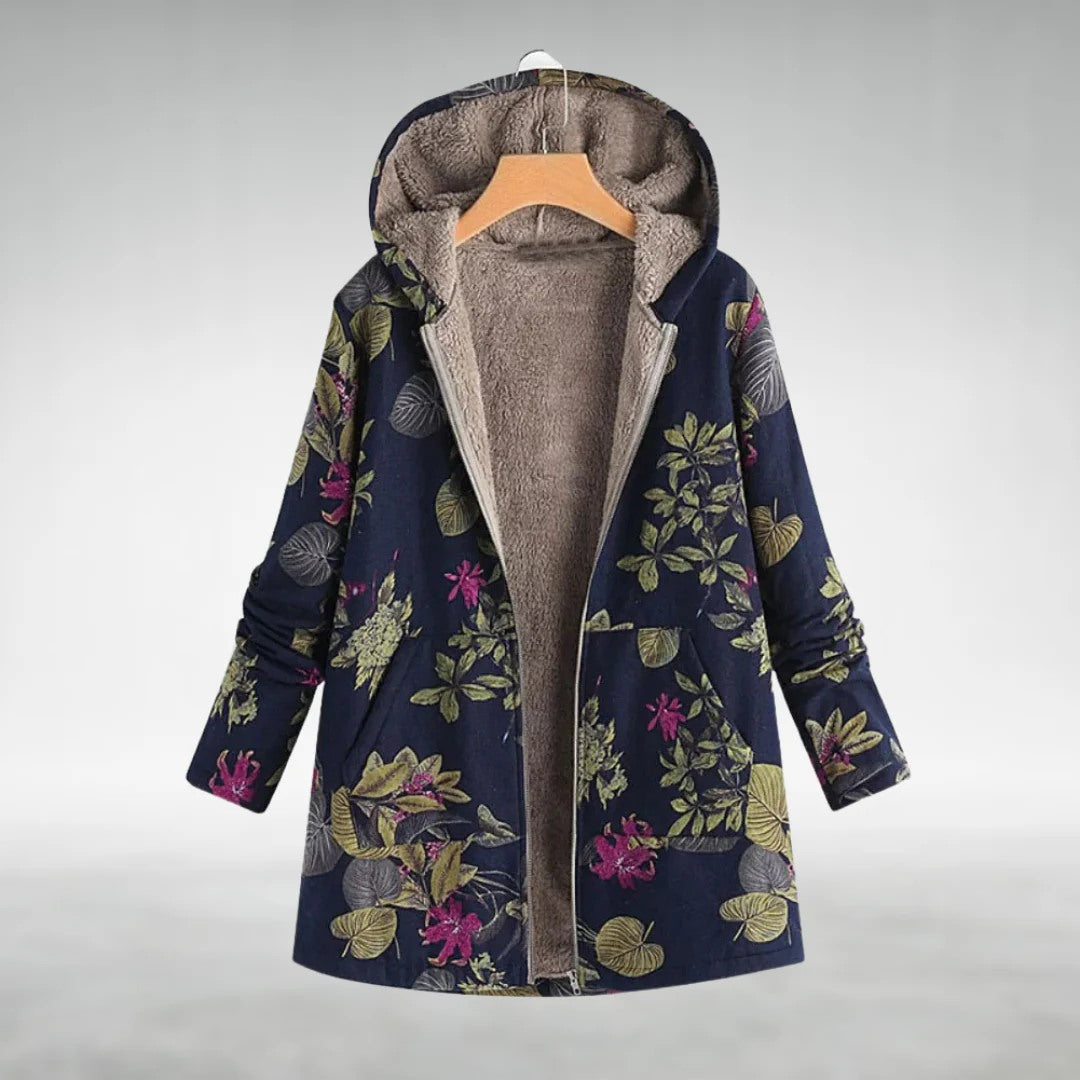 Sara™ | Stilfuld Blomstret Fleecejakke