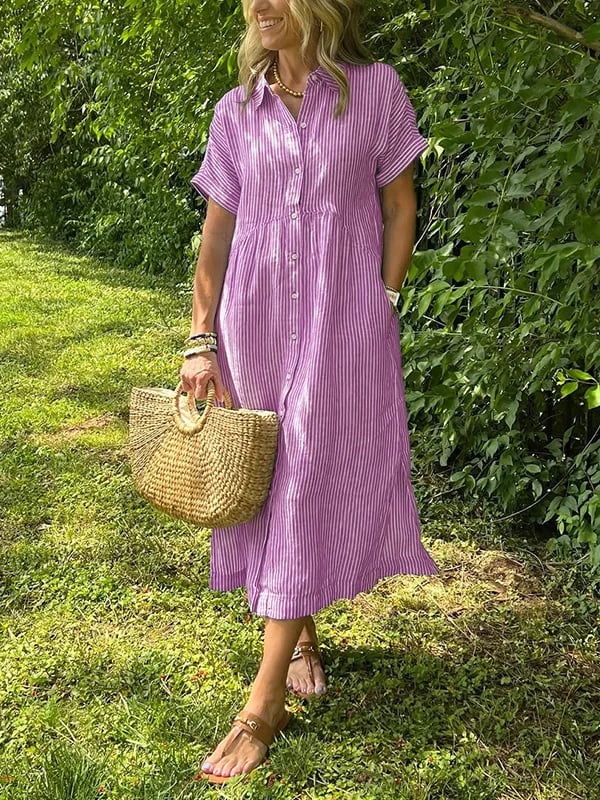 Sara™ | Let Sommerkjole Med Knapper