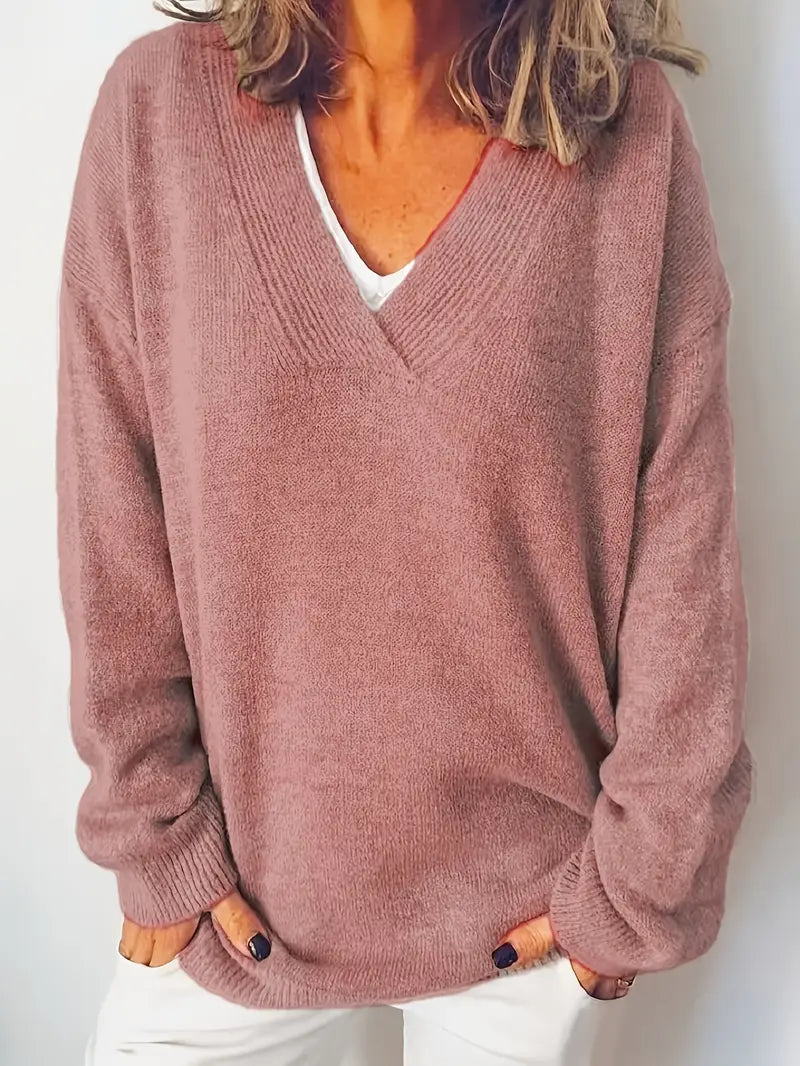 Sara™ | Blød og Tidløs V-Hals Sweater