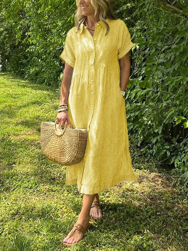 Sara™ | Let Sommerkjole Med Knapper