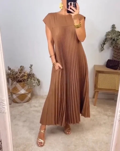 Sara™ | Plisseret Maxi Kjole