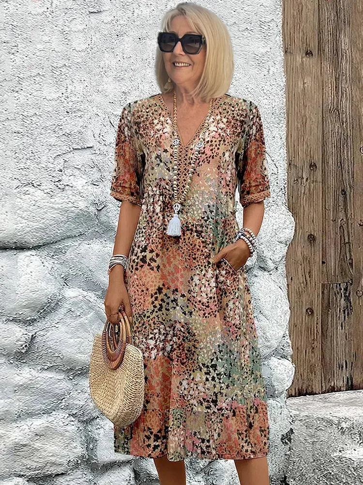 Sara™ | Livlig Blomstret Kjole