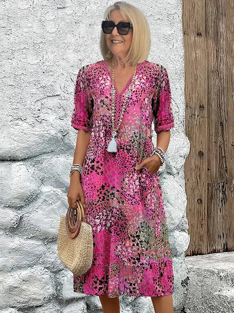 Sara™ | Livlig Blomstret Kjole