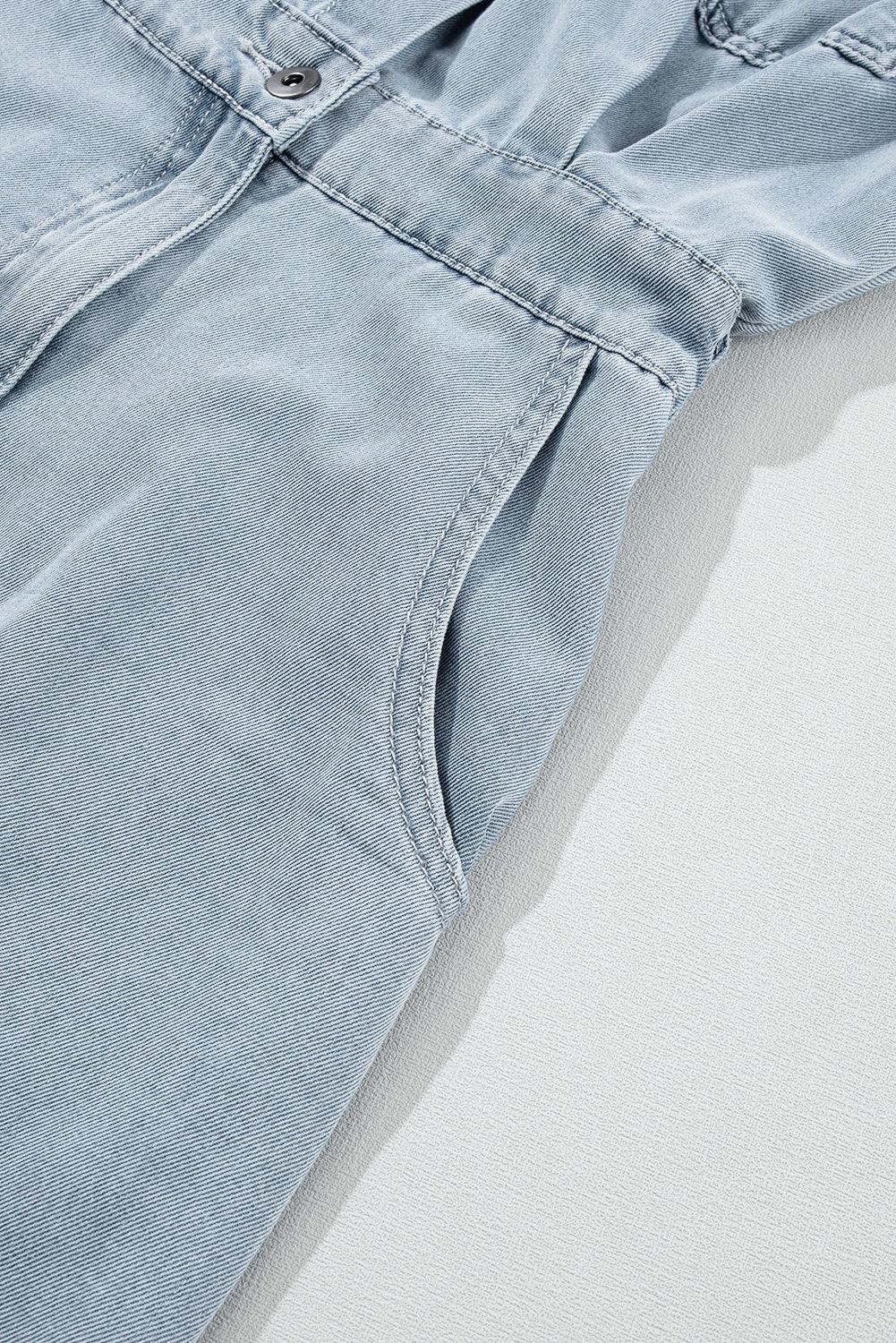 Sara® | Elegant Denimkjole med Korte Flagermusærmer