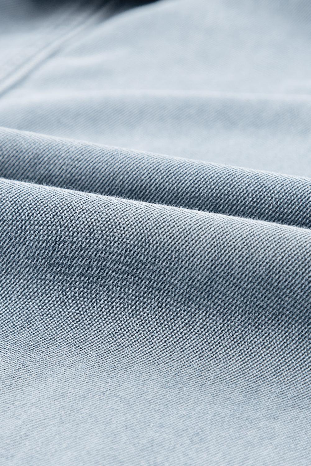 Sara® | Elegant Denimkjole med Korte Flagermusærmer