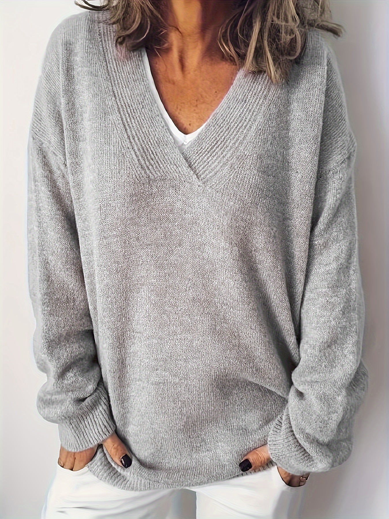 Sara™ | Blød og Tidløs V-Hals Sweater