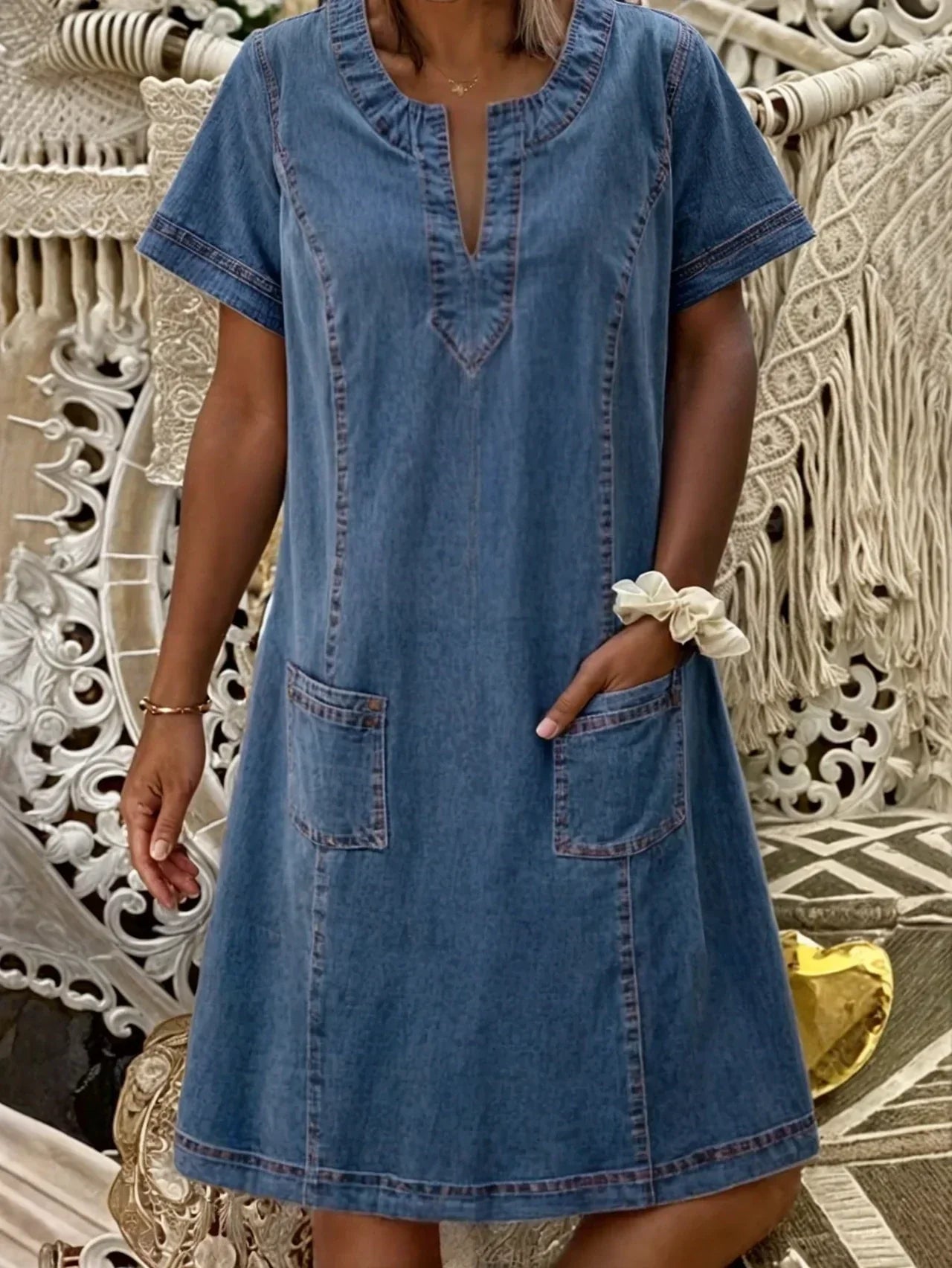 Sara® | Blød Denimkjole
